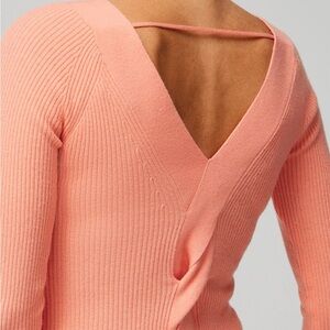 White House Black Market Coral V-Neck Sweater